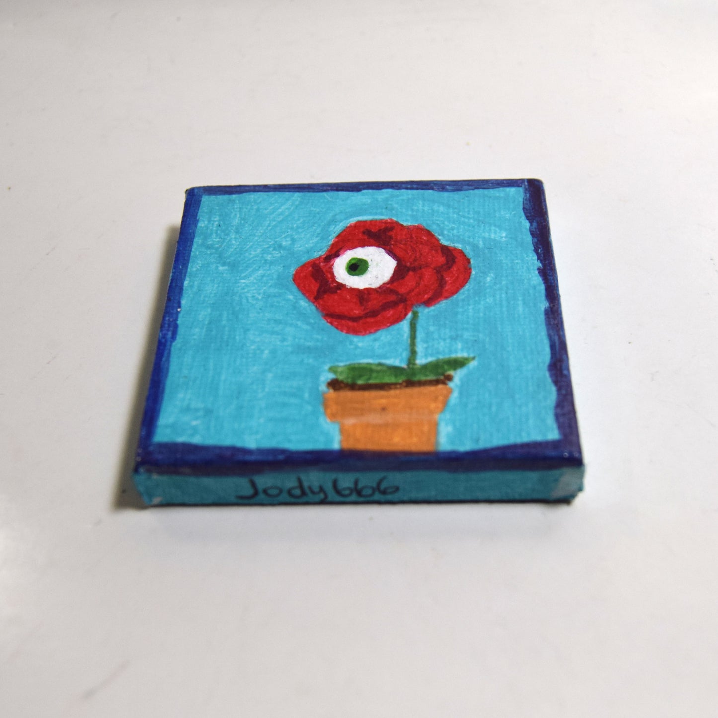 Eyeball Rose Canvas Painting