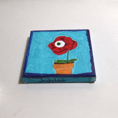 Eyeball Rose Canvas Painting