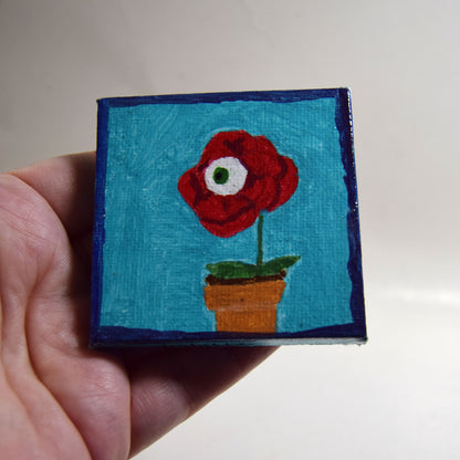 Eyeball Rose Canvas Painting