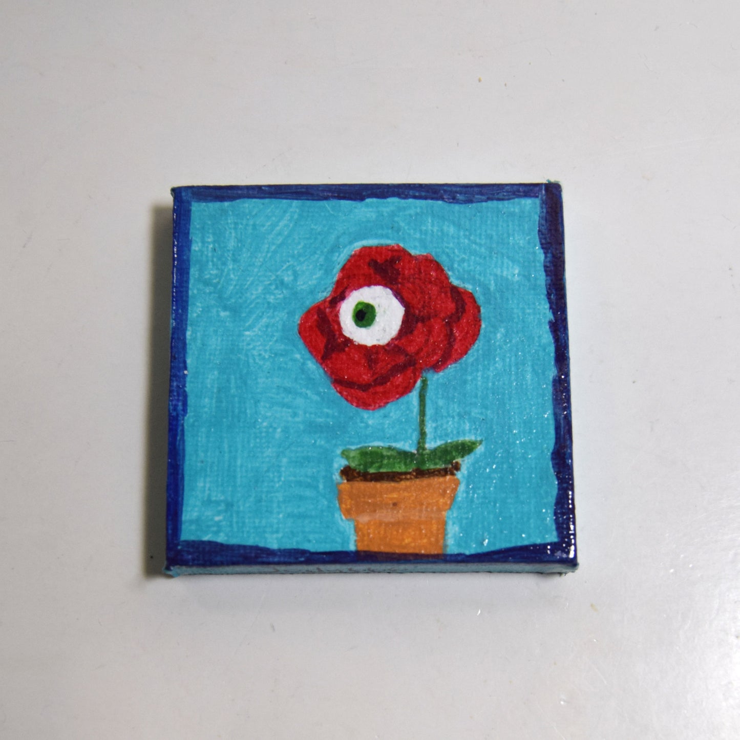 Eyeball Rose Canvas Painting