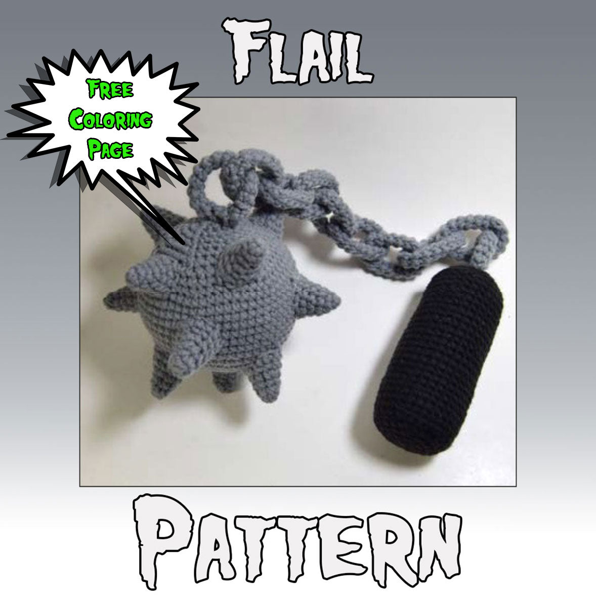 Flail Crochet Pattern + Coloring Page