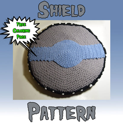 Shield Crochet Pattern + Coloring Page