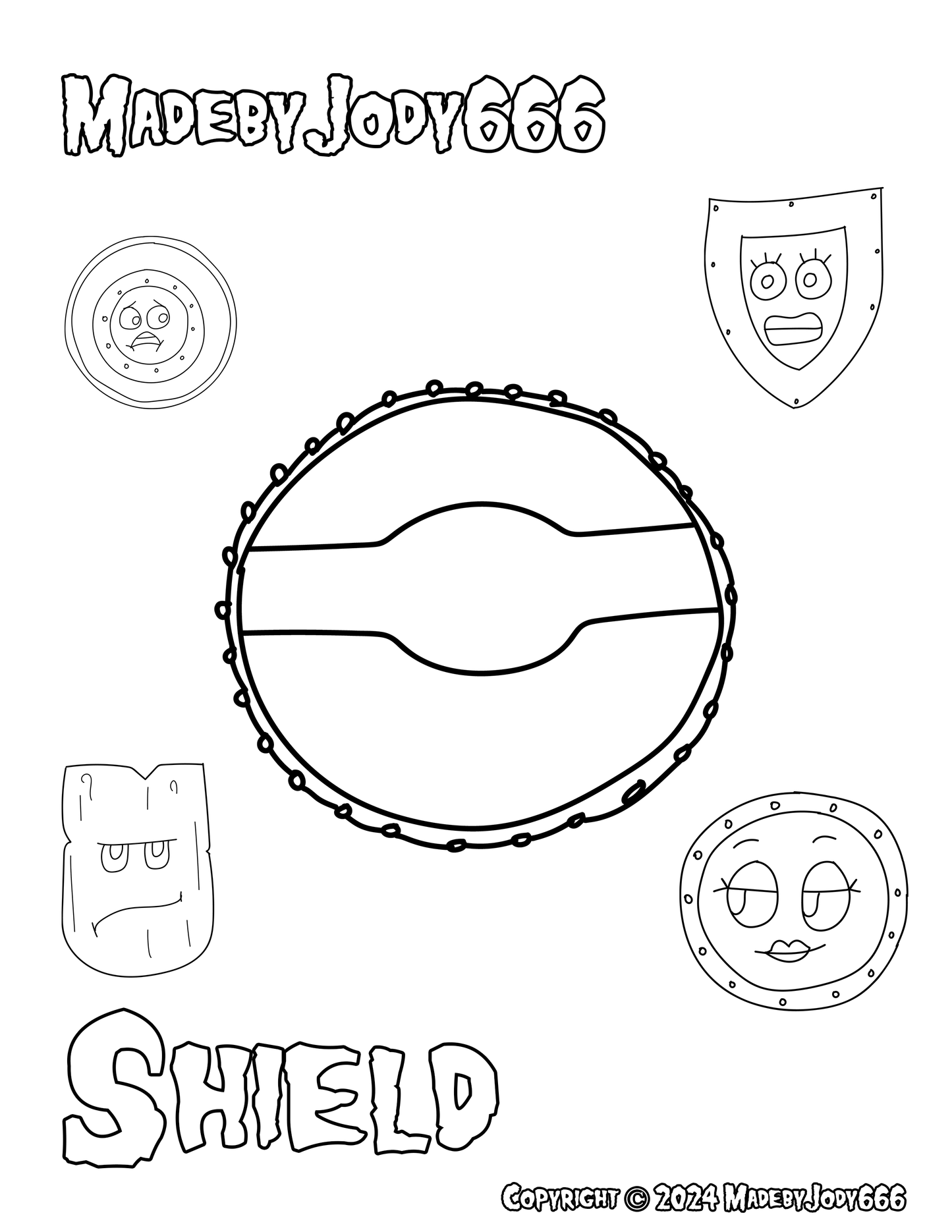 Shield Crochet Pattern + Coloring Page