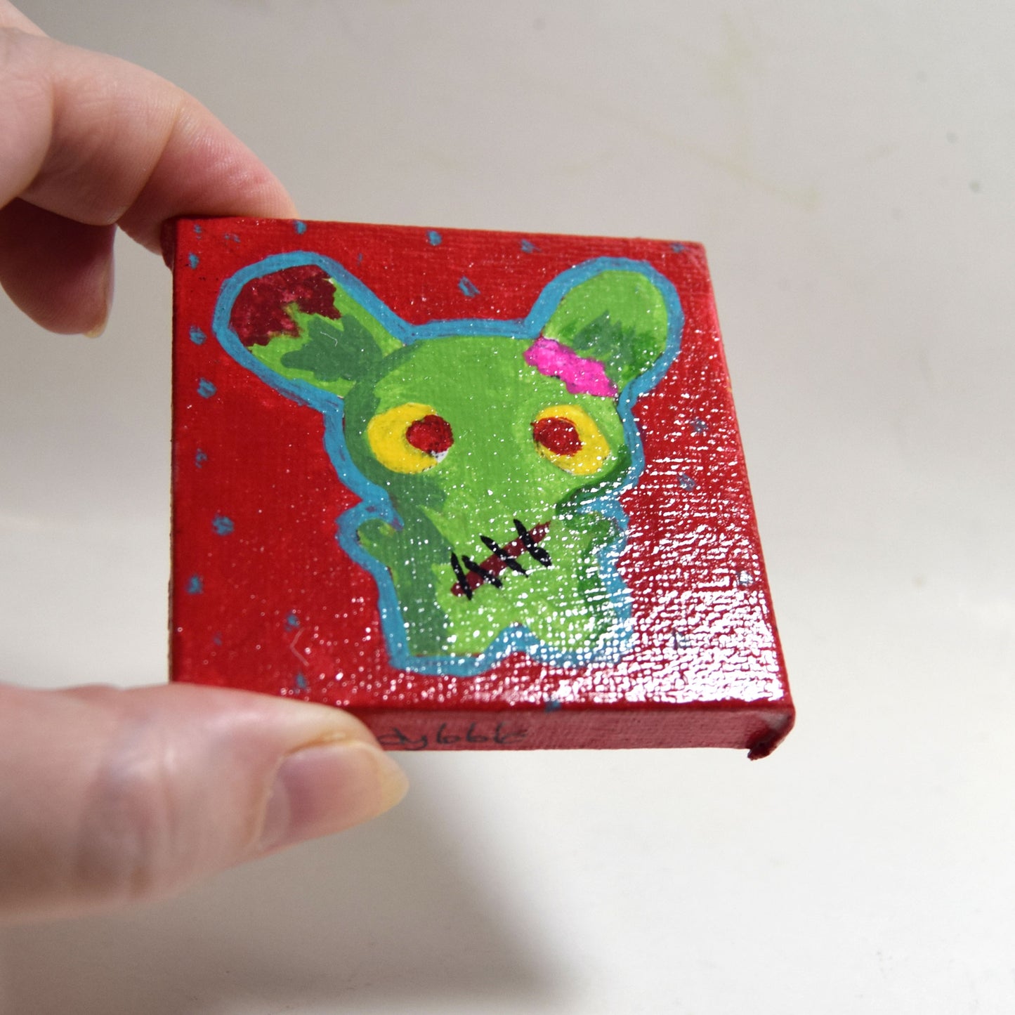 Zombie Bunny Small Canvas