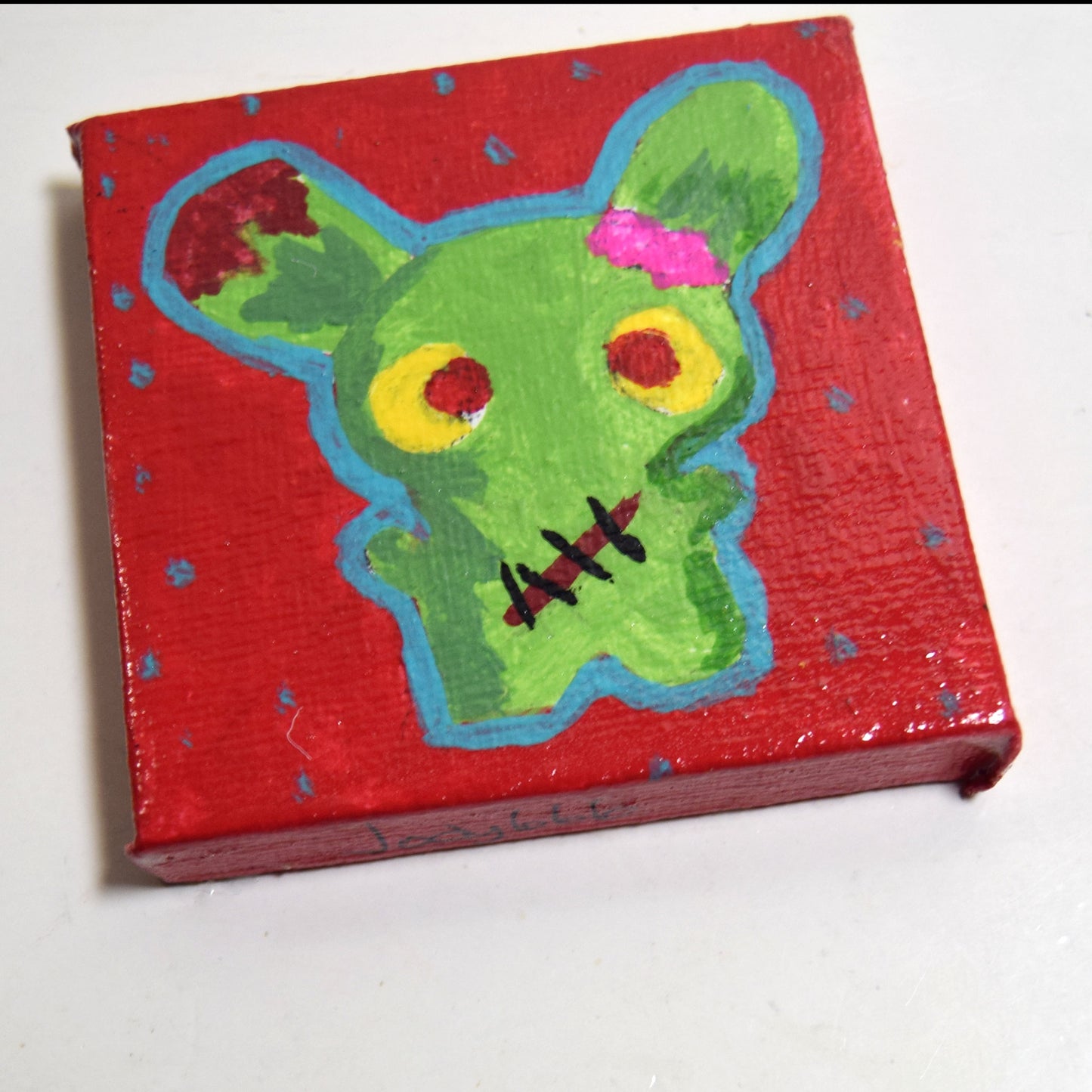 Zombie Bunny Small Canvas