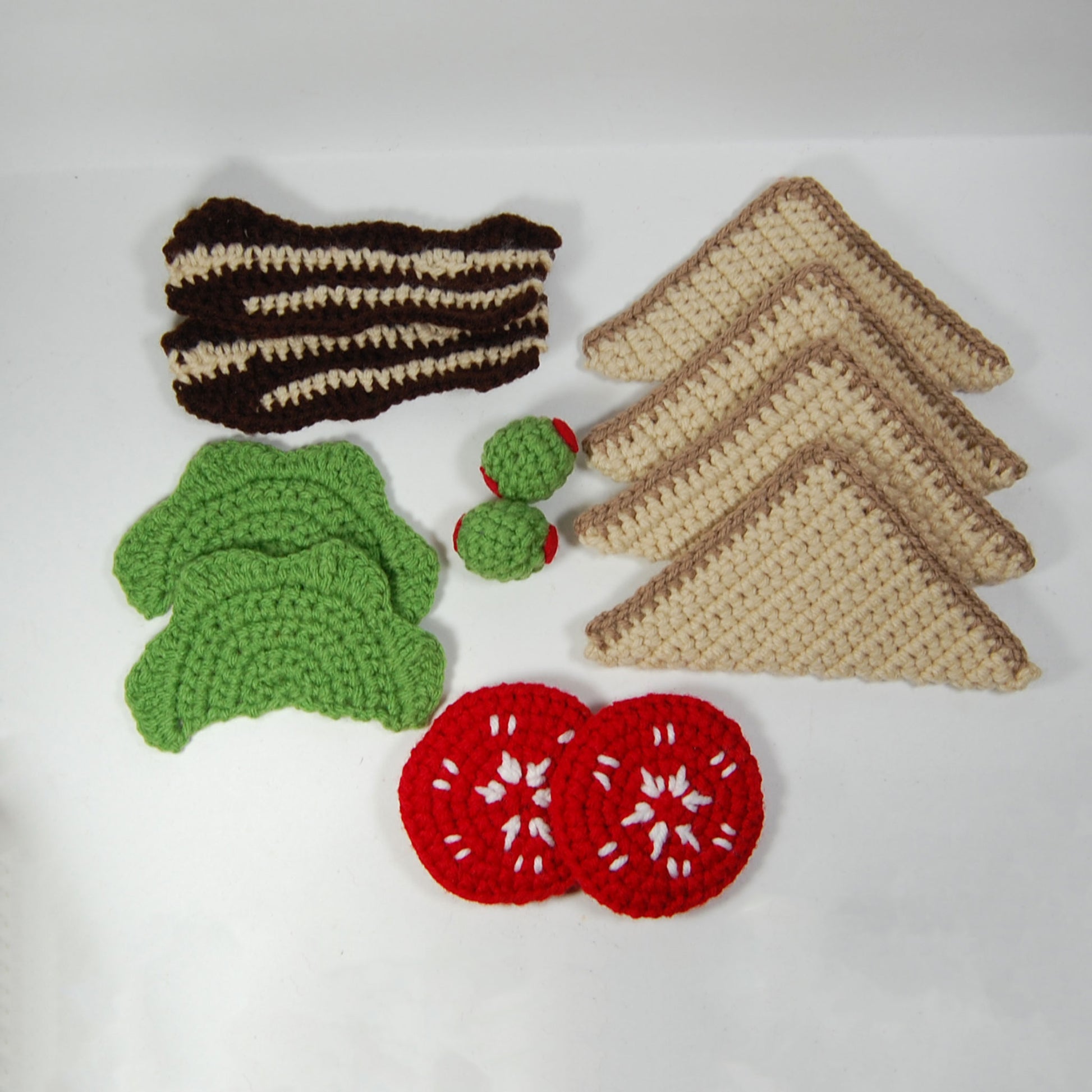 Crochet Pattern Sandwich Coaster Set Crochet Lettuce, Fried Egg, Ketchup,  Mustard, Cheese, Tomato, Onion, Cucumber in a Bread Loaf Bag 